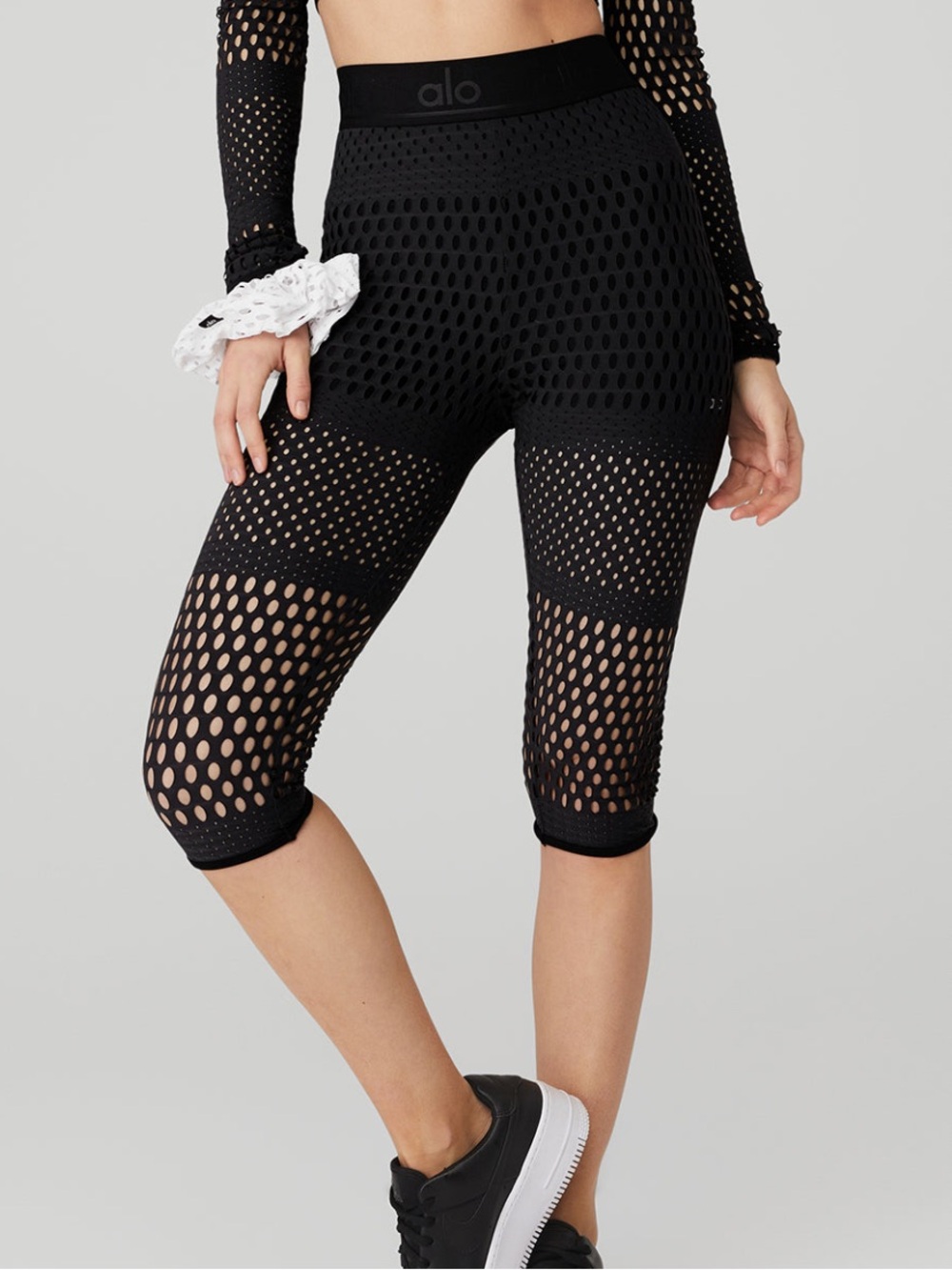 Alo Yoga Mesh High-Waist Haute Summer Capri Pants